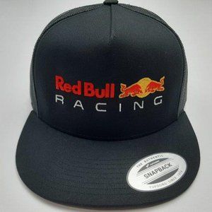 F1 Race Red Bull Racing Embroidered Hat Cap Mesh Snapback Black Flat Bill Prix